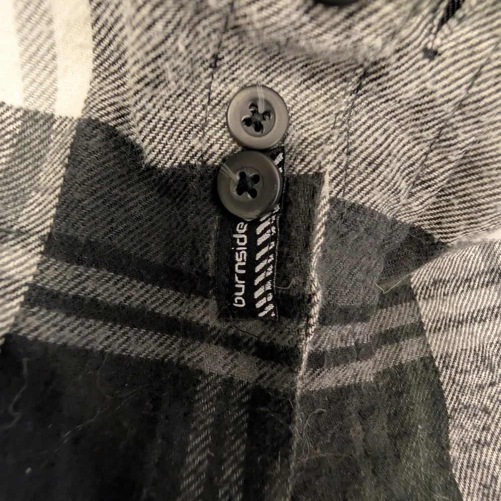 Burnside Gray and Black Plaid Shirt
